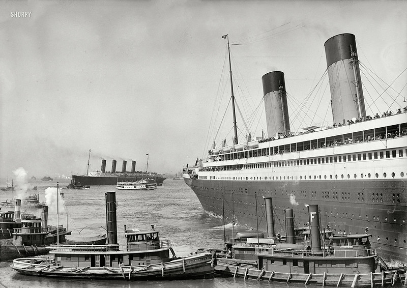 Titanic at shipyard